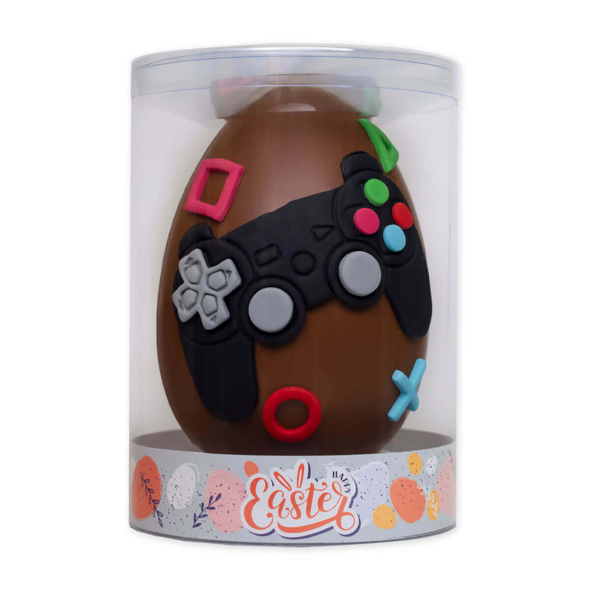 Πασχαλινό Αυγό με σχέδιο κονσόλα "game on" από την σοκολατοποιία laura chocolates